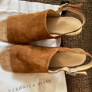 Veronica Beard camel suede shoes. Size 10.  Never worn.  W dust bag.  No box.